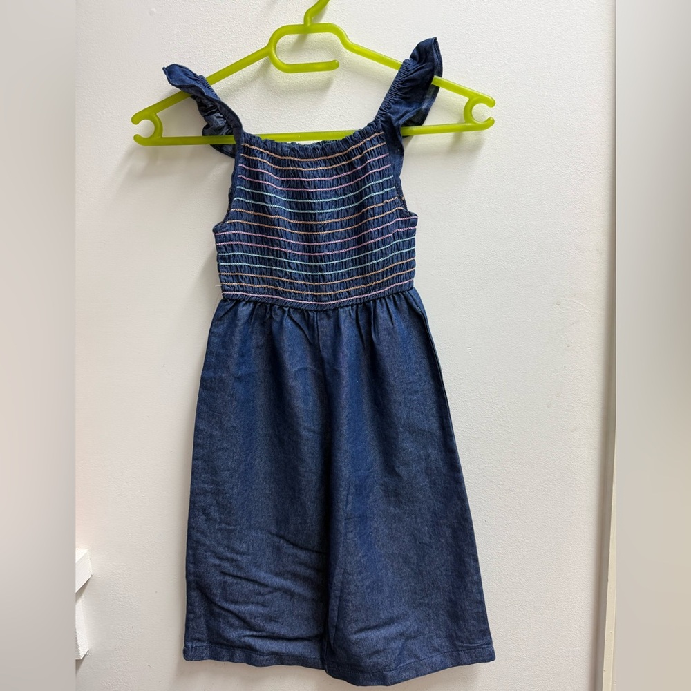 Denim Blue Kids Capri romper 4t